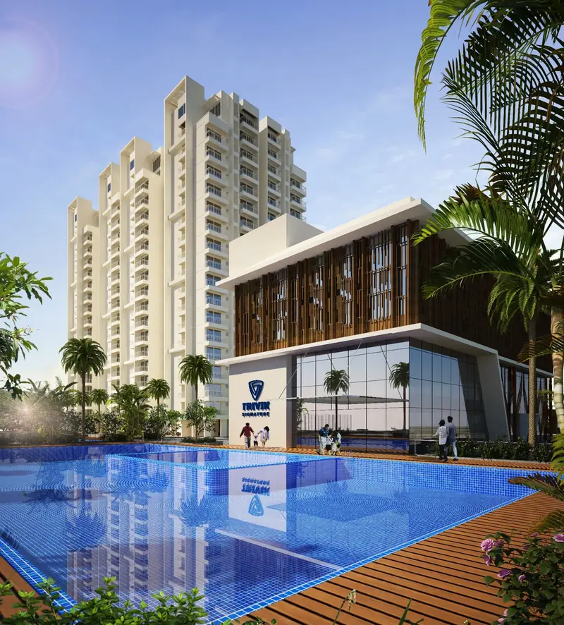 The clubhouse beside the swimming pool